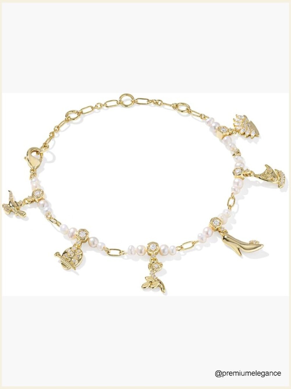 Disney Princess Charm Bracelet, Gold-Plated, Strand Bracelets